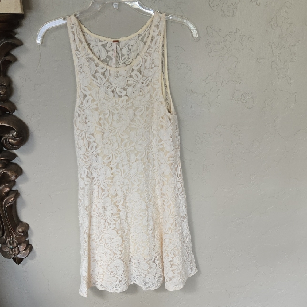 Free People Ivory Lace Tank Dress